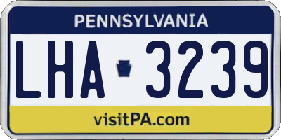 PA license plate LHA3239