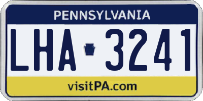 PA license plate LHA3241