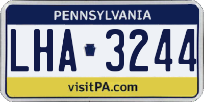 PA license plate LHA3244