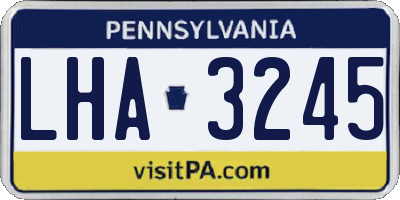 PA license plate LHA3245