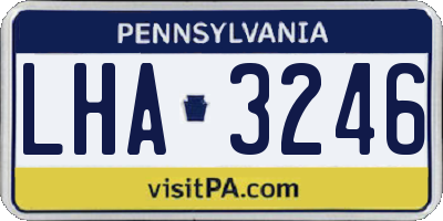 PA license plate LHA3246