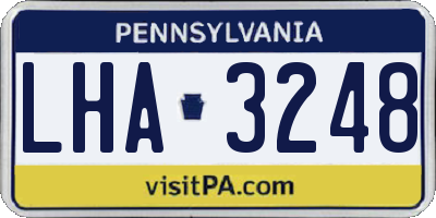 PA license plate LHA3248