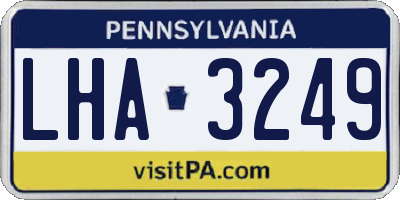PA license plate LHA3249