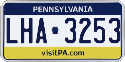 PA license plate LHA3253