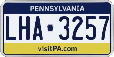 PA license plate LHA3257