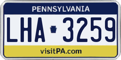 PA license plate LHA3259