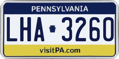 PA license plate LHA3260