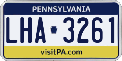PA license plate LHA3261