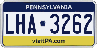 PA license plate LHA3262