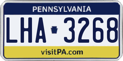 PA license plate LHA3268