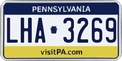 PA license plate LHA3269