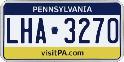 PA license plate LHA3270