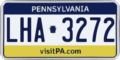 PA license plate LHA3272