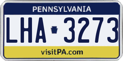 PA license plate LHA3273