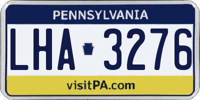 PA license plate LHA3276