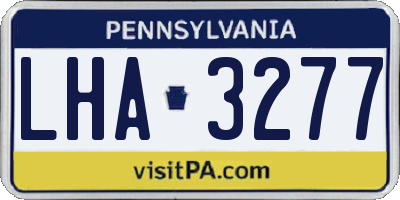 PA license plate LHA3277