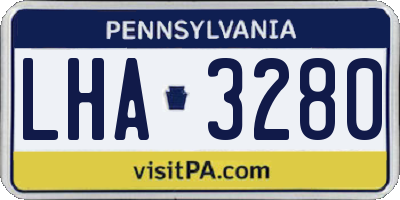 PA license plate LHA3280