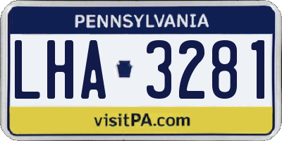 PA license plate LHA3281
