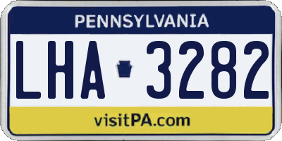 PA license plate LHA3282