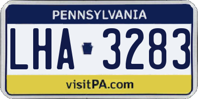 PA license plate LHA3283