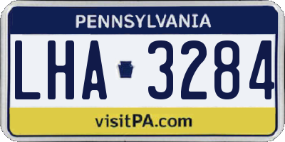 PA license plate LHA3284