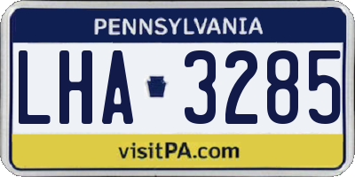 PA license plate LHA3285