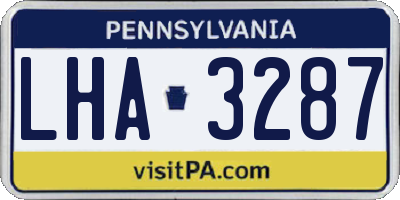 PA license plate LHA3287