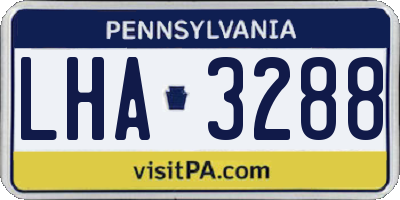 PA license plate LHA3288