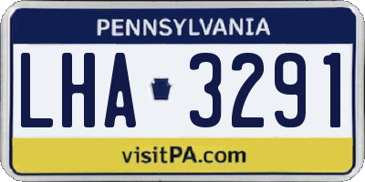 PA license plate LHA3291