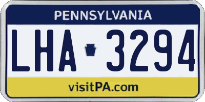 PA license plate LHA3294