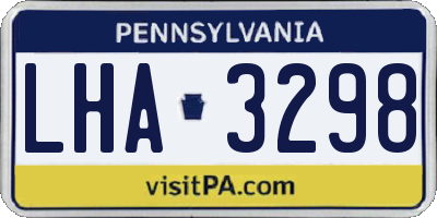 PA license plate LHA3298