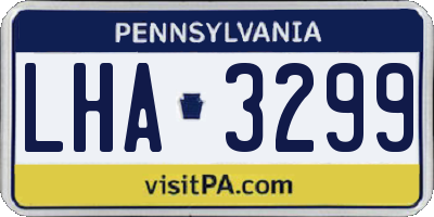 PA license plate LHA3299