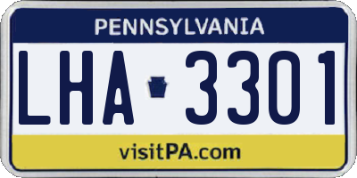 PA license plate LHA3301