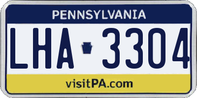 PA license plate LHA3304