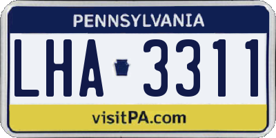 PA license plate LHA3311