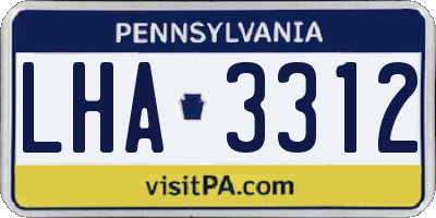PA license plate LHA3312