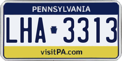 PA license plate LHA3313