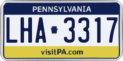 PA license plate LHA3317