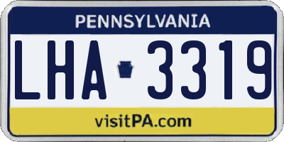PA license plate LHA3319