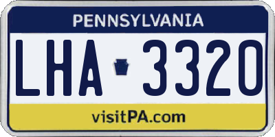 PA license plate LHA3320