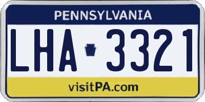 PA license plate LHA3321