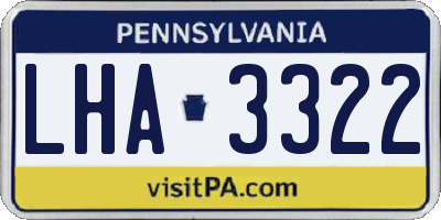 PA license plate LHA3322