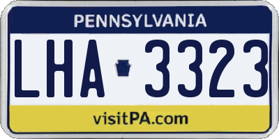 PA license plate LHA3323