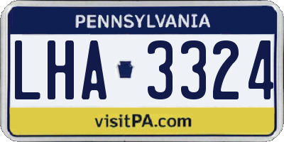PA license plate LHA3324