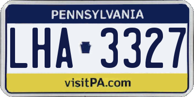 PA license plate LHA3327
