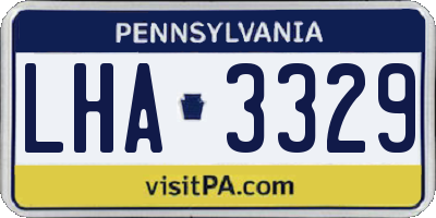 PA license plate LHA3329