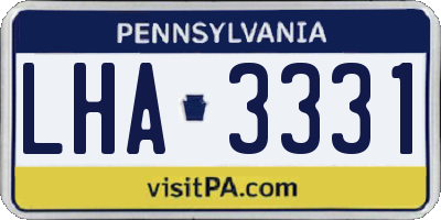 PA license plate LHA3331