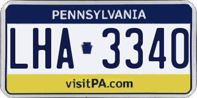 PA license plate LHA3340