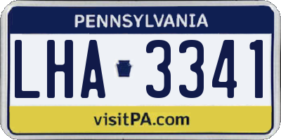 PA license plate LHA3341