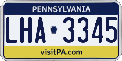PA license plate LHA3345